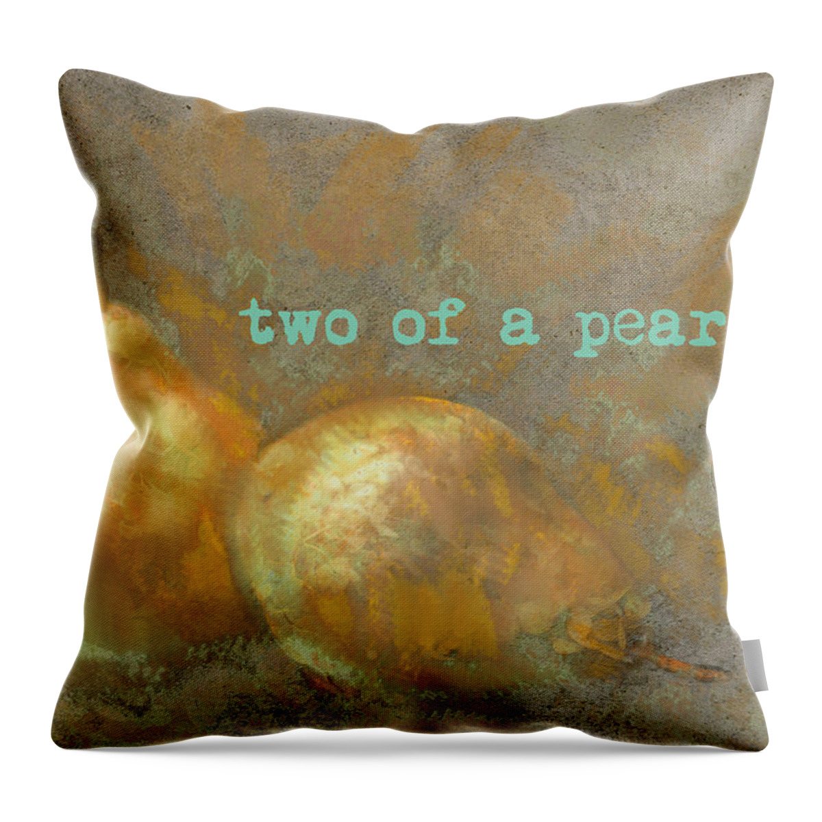 Two Pears Throw Pillow featuring the photograph Two Of A Pear by Suzanne Powers