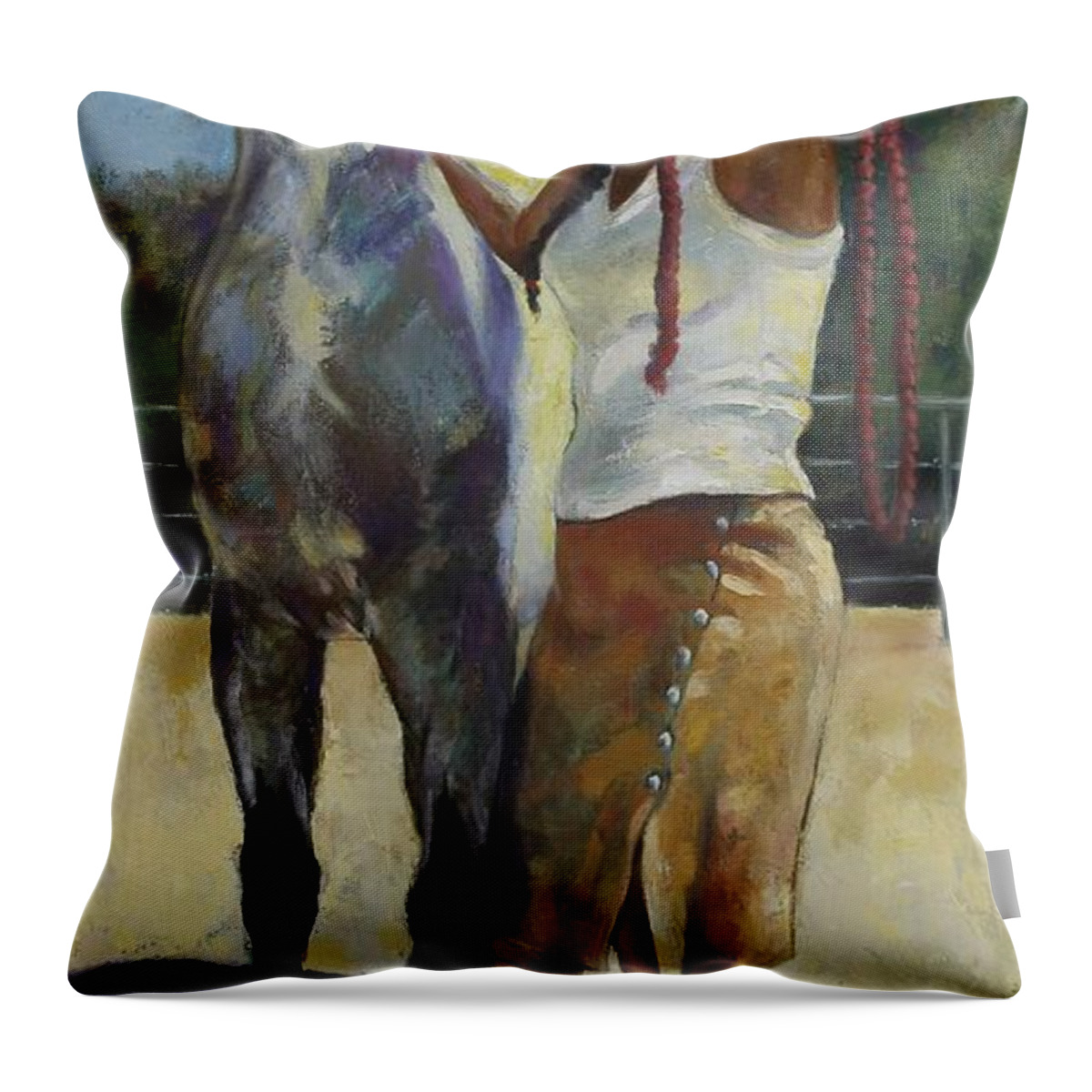 Female Throw Pillow featuring the painting Two to Tango by Harvie Brown