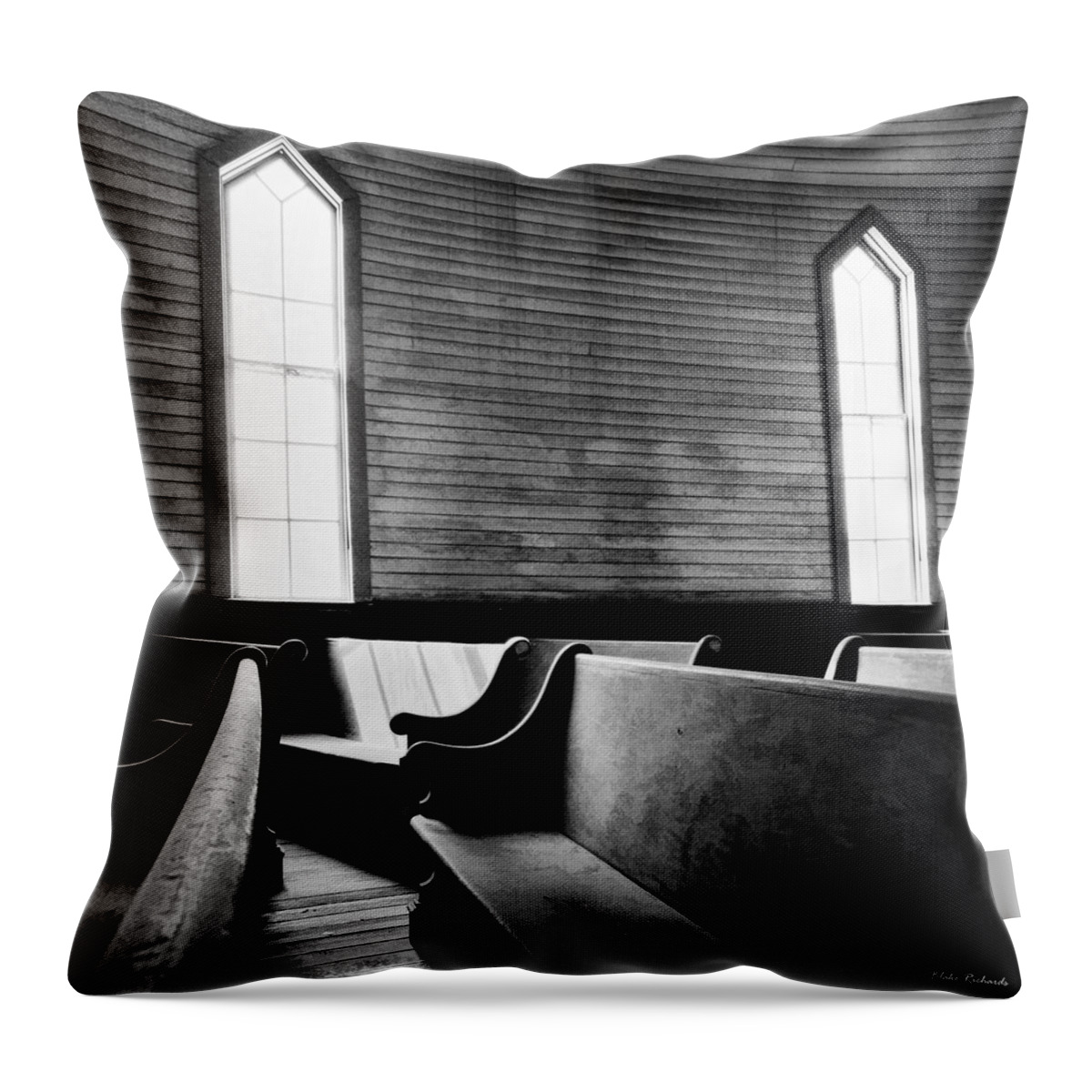  Throw Pillow featuring the photograph Two Window Church by Blake Richards