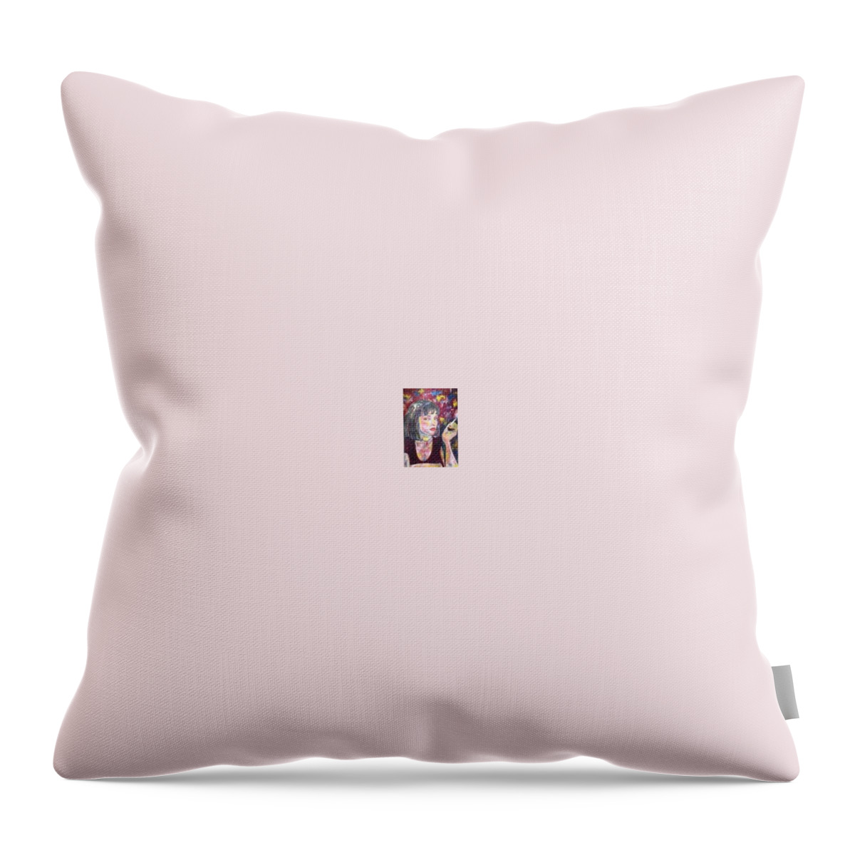 Uma Thurman Throw Pillow featuring the painting Uma Thurman by Sam Shaker