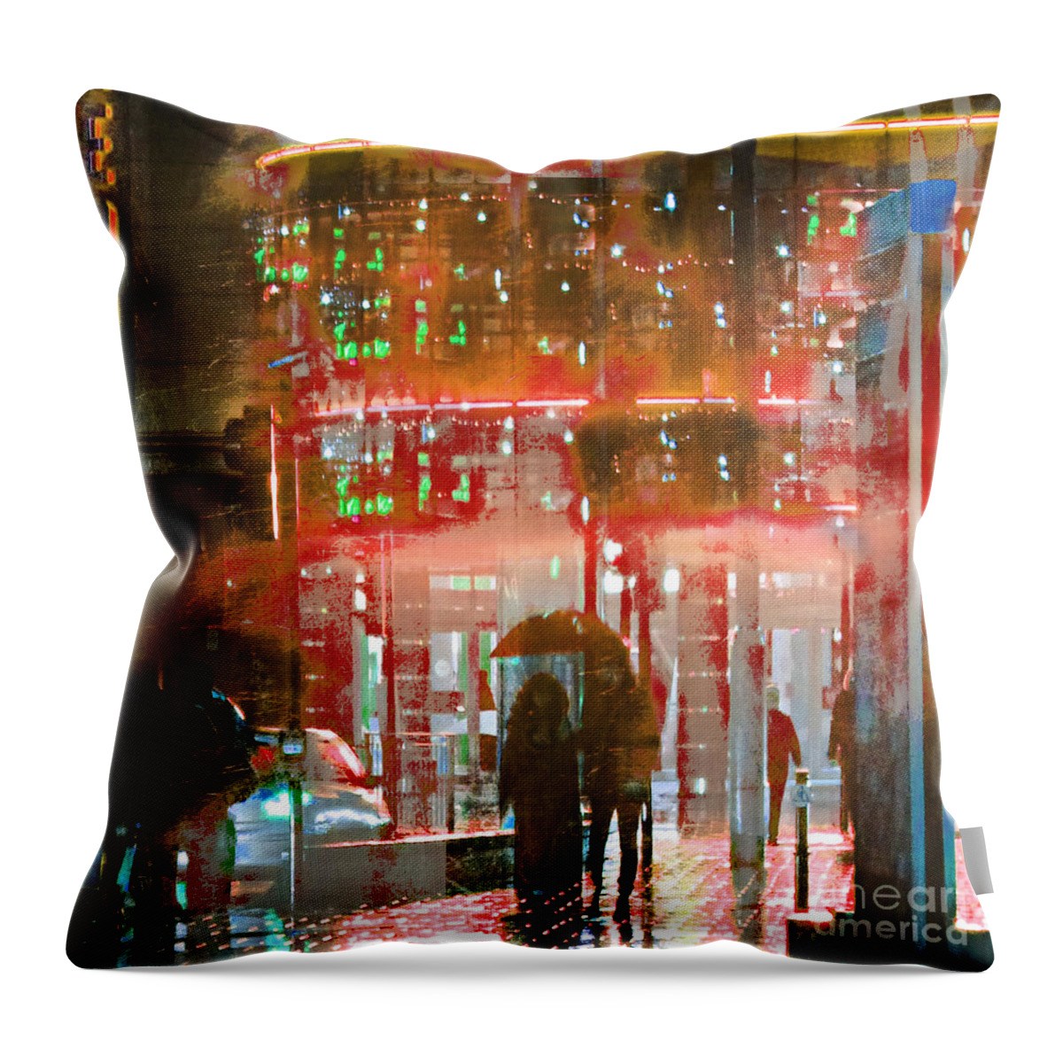 Umbrella Throw Pillow featuring the photograph Umbrellas are for sharing by LemonArt Photography