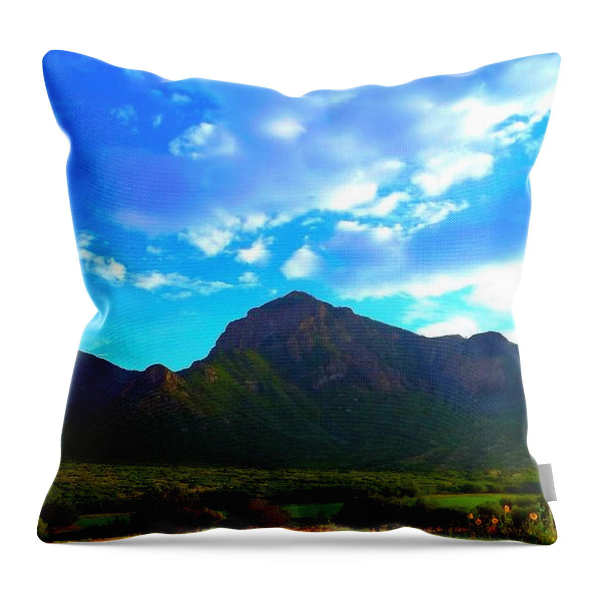 Unaweep Mountains Throw Pillow featuring the digital art Unaweep Mountains by Annie Gibbons