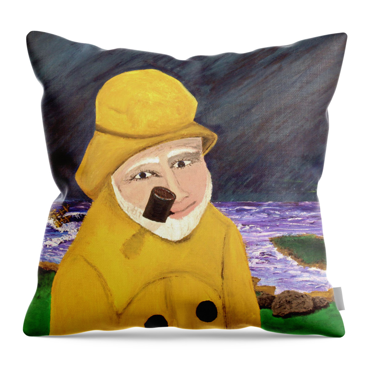 Surrealism Throw Pillow featuring the painting Uncle Bunk by Thomas Blood