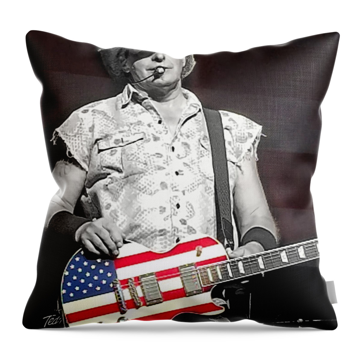 Ted Nugent Throw Pillow featuring the photograph Uncle Ted by La Dolce Vita