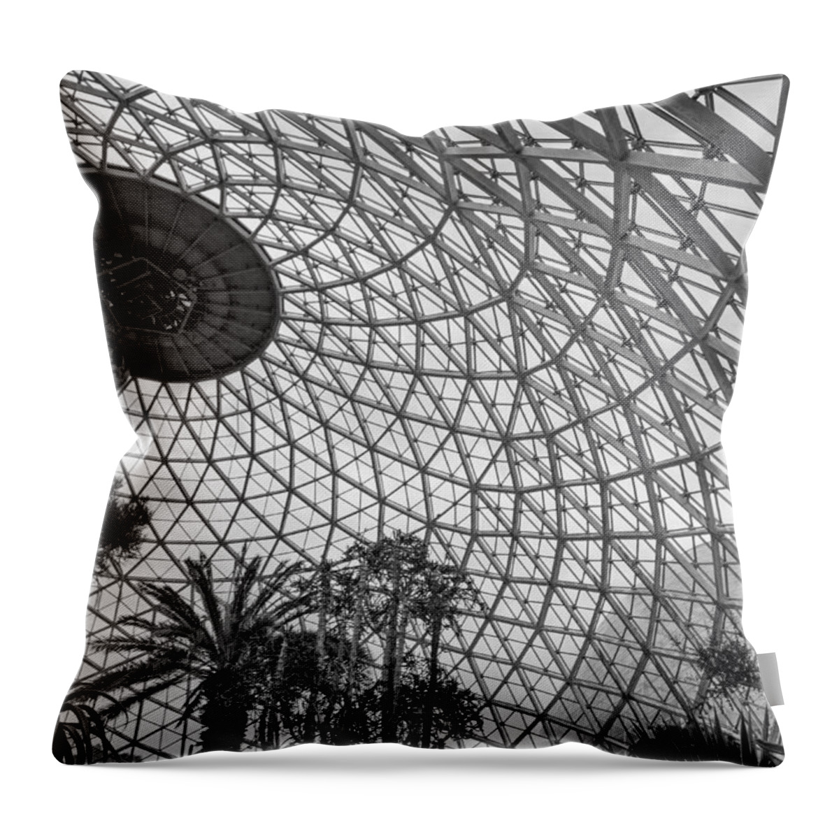 Mitchell Park Conservatory Throw Pillow featuring the photograph Under Dome by Susan McMenamin