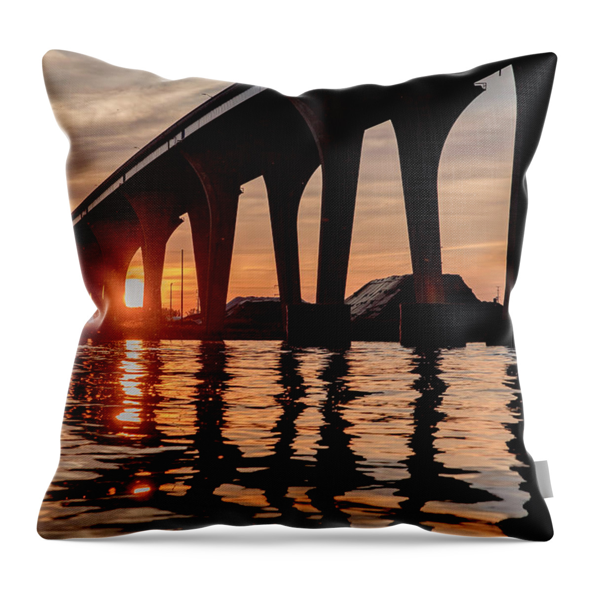 Sunset Throw Pillow featuring the photograph Under Leo Frigo at Dusk by Nikki Vig