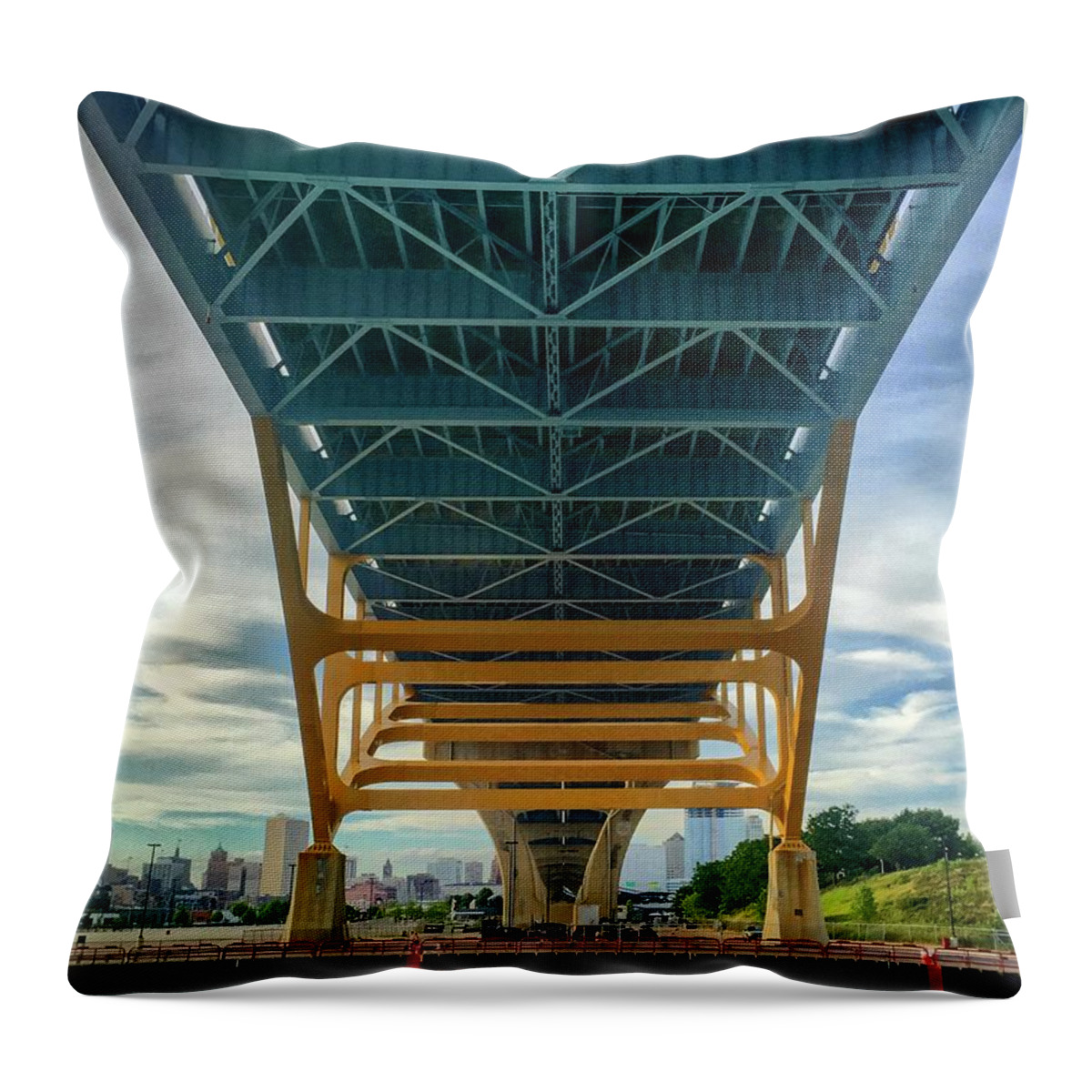 Lake Throw Pillow featuring the photograph Under the Bridge Downtown by Terri Hart-Ellis