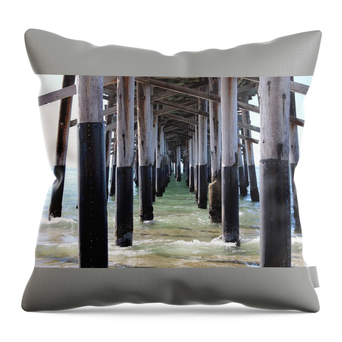 Pier Throw Pillow featuring the photograph Under The Pier by Brian Eberly