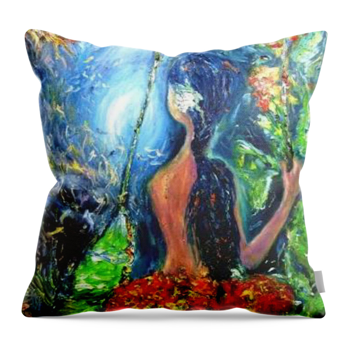  Throw Pillow featuring the painting Under the sea by Wanvisa Klawklean