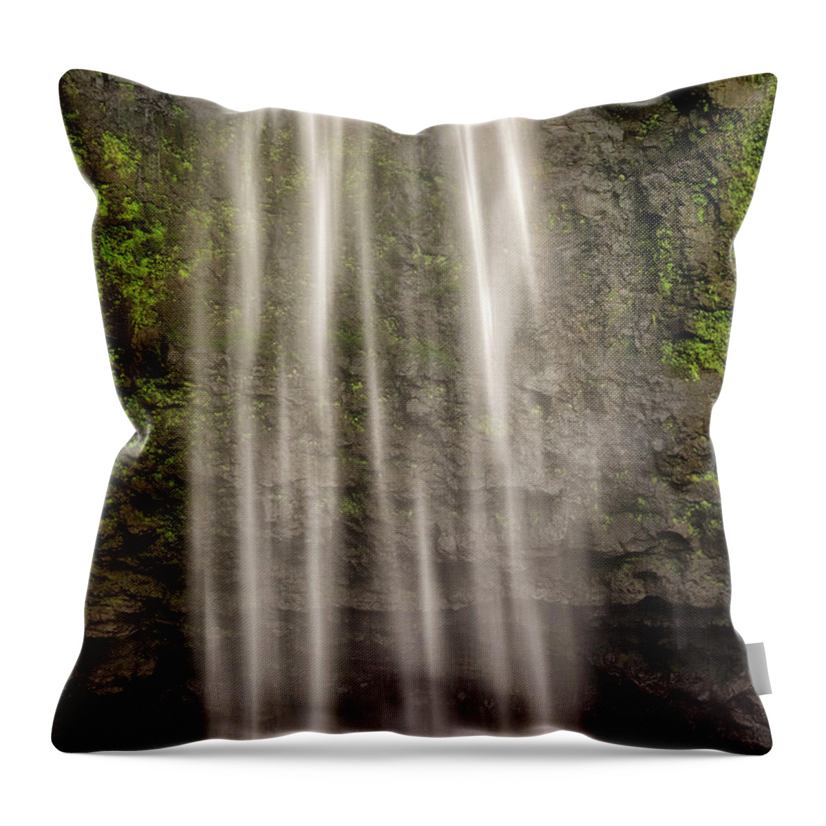 Hanakapiai Falls Throw Pillow featuring the photograph Underneath it All by Nicki Frates