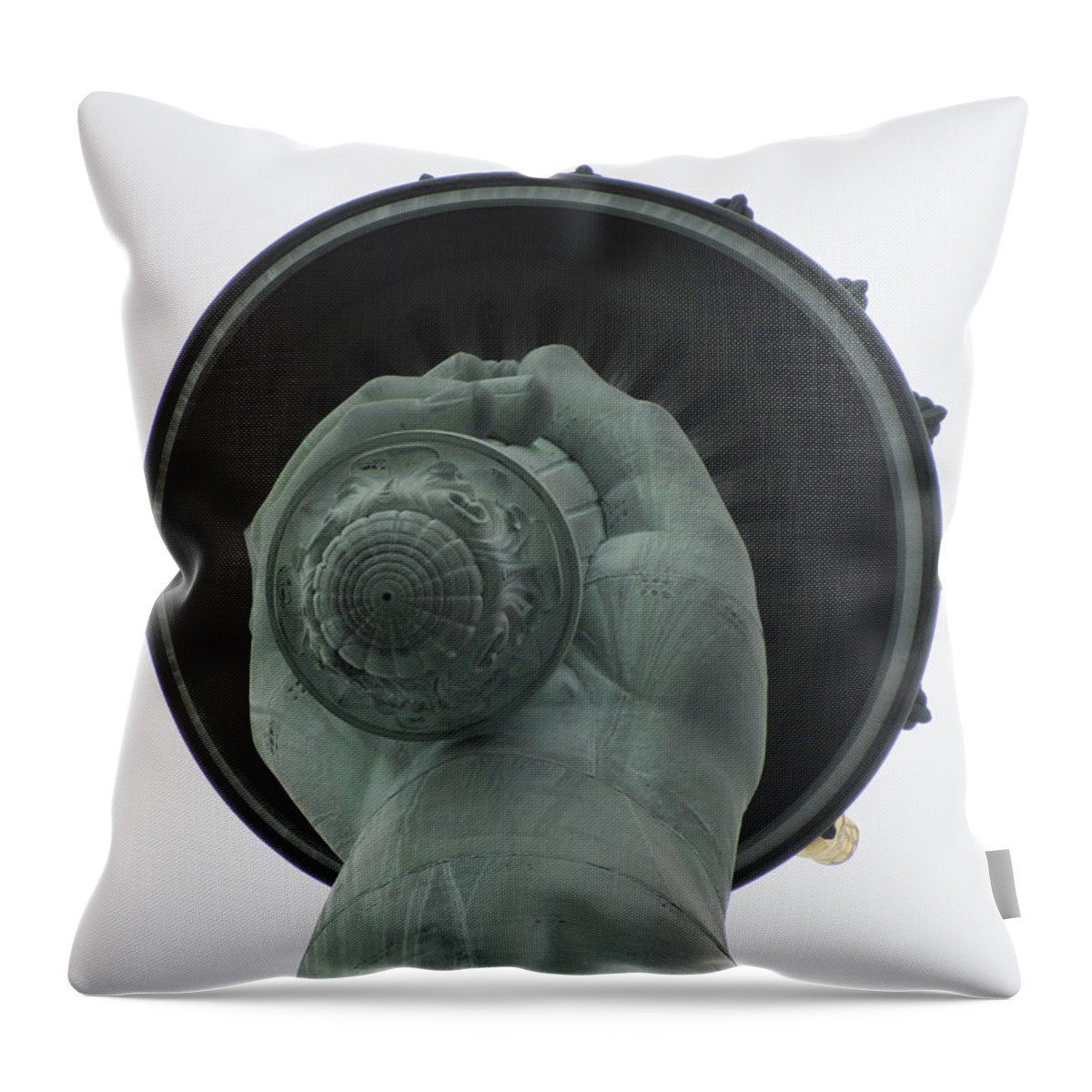 American Throw Pillow featuring the photograph Underside of Liberty Torch by Erik Burg
