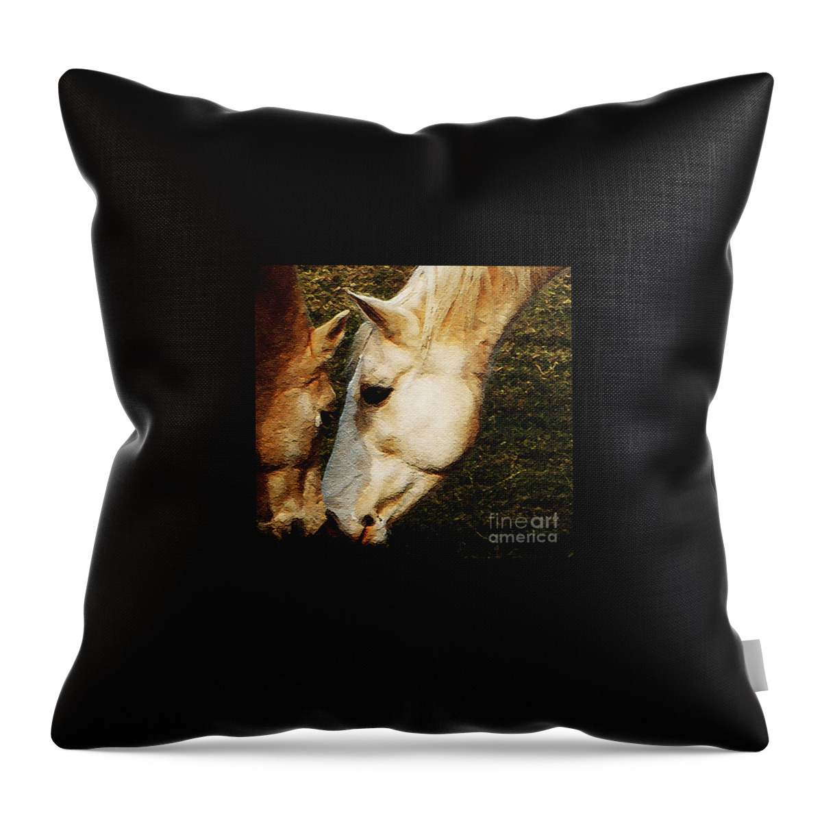 Horses Throw Pillow featuring the photograph Understanding by Linda Shafer