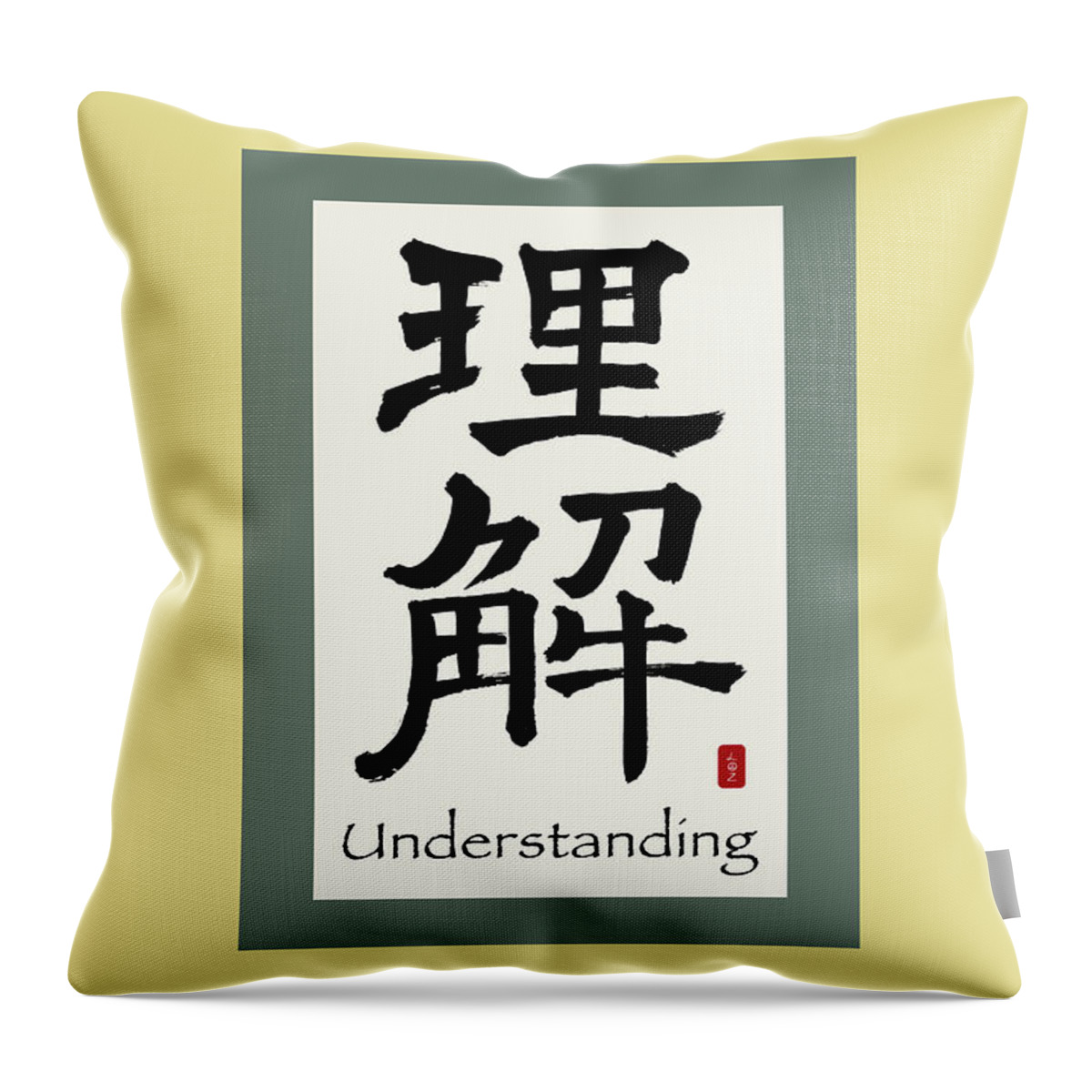 Kanji Throw Pillow featuring the photograph Understanding Symbol by Hermes Fine Art