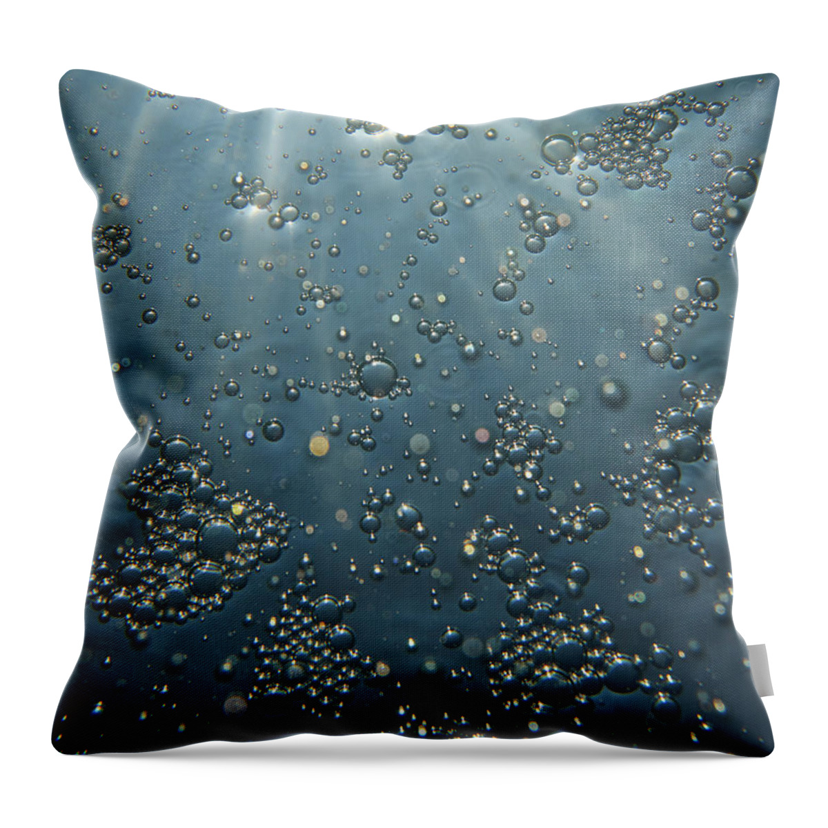 Bubbles Throw Pillow featuring the photograph Underwater Bubbles by Christopher Johnson