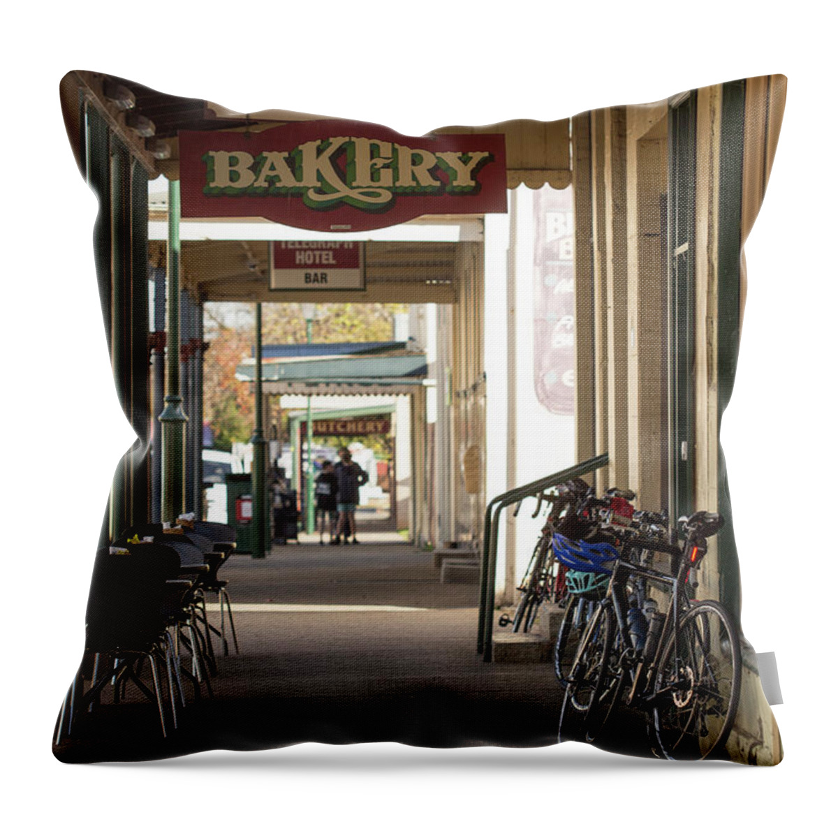 Bicycle Throw Pillow featuring the photograph Undoing all the good work by Linda Lees