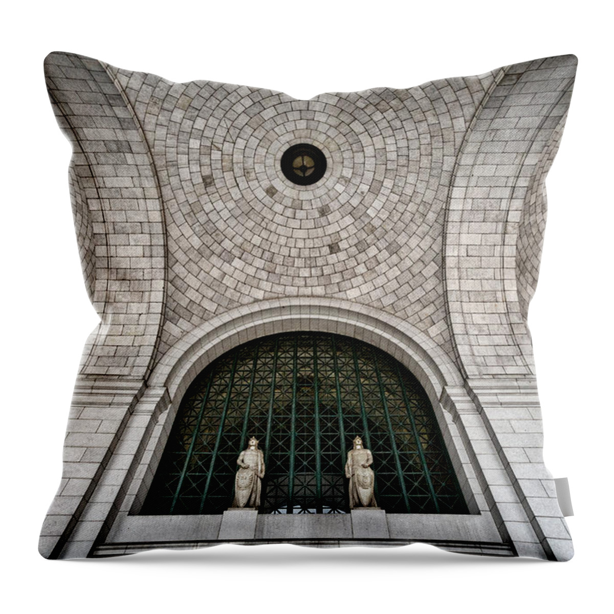 Union Station Throw Pillow featuring the photograph Union Station Entrance Arch #2 by Stuart Litoff