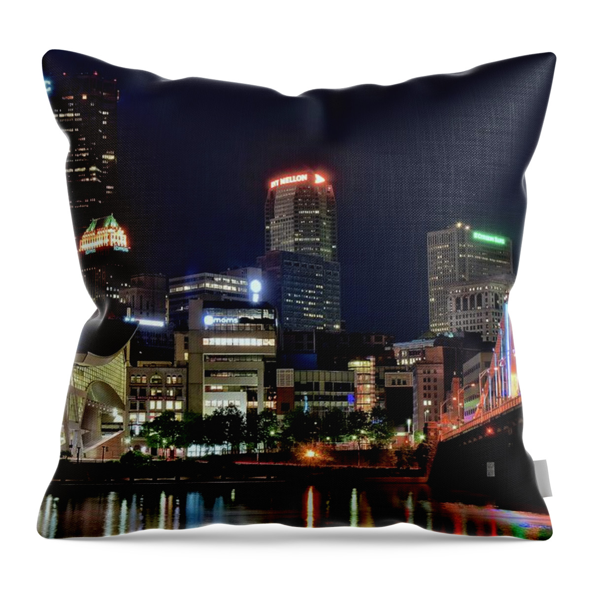 Pittsburgh Throw Pillow featuring the photograph Unique Angle of Pittsburgh by Frozen in Time Fine Art Photography