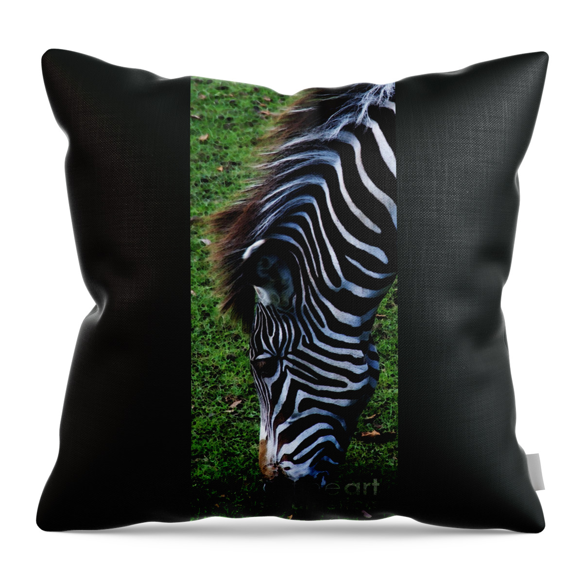 Zebra Throw Pillow featuring the photograph Uniquely Identifiable by Linda Shafer