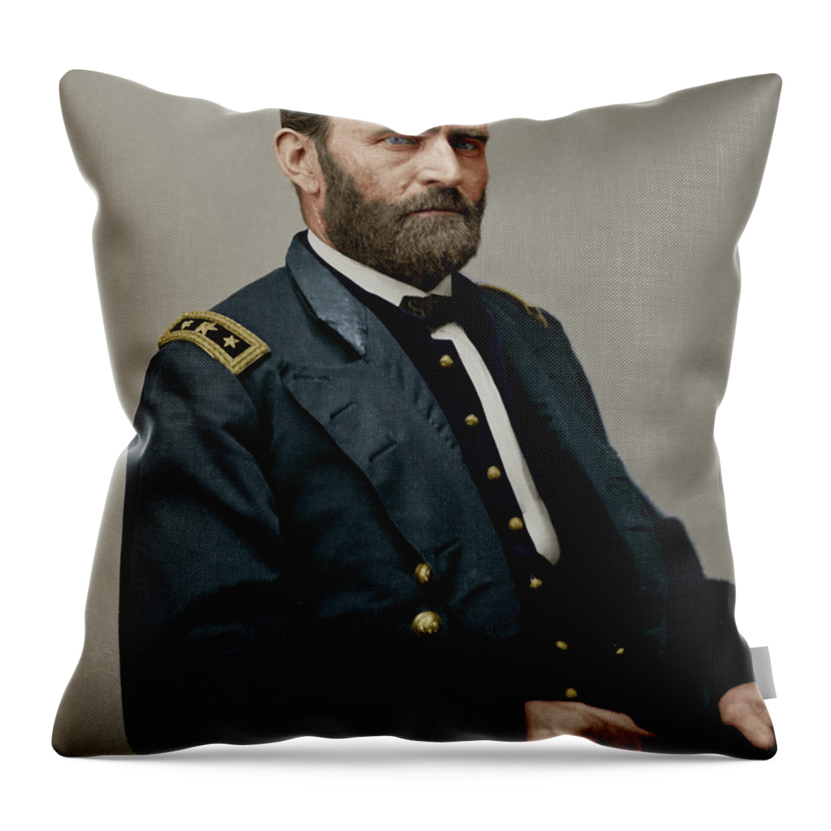 Wingsdomain Throw Pillow featuring the photograph United States of America President General Ulysses S Grant 20170521 by Wingsdomain Art and Photography