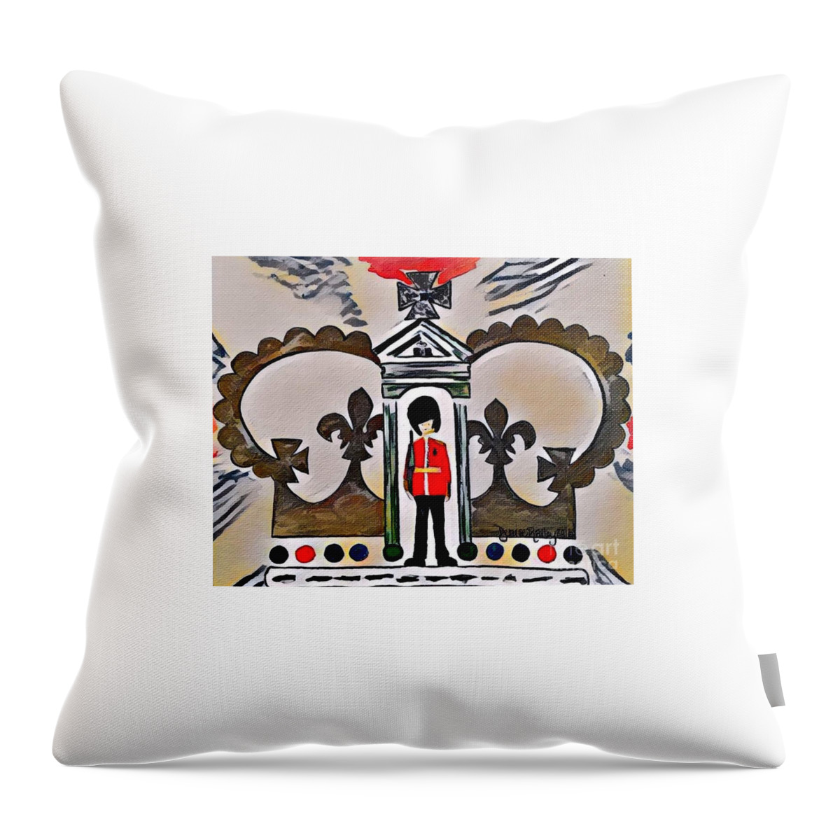 Great Britain Throw Pillow featuring the painting Unity - 12th in the Series by Denise Railey
