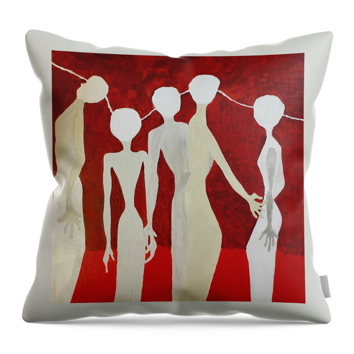 Red Throw Pillow featuring the painting Universal Mind by Carole Johnson