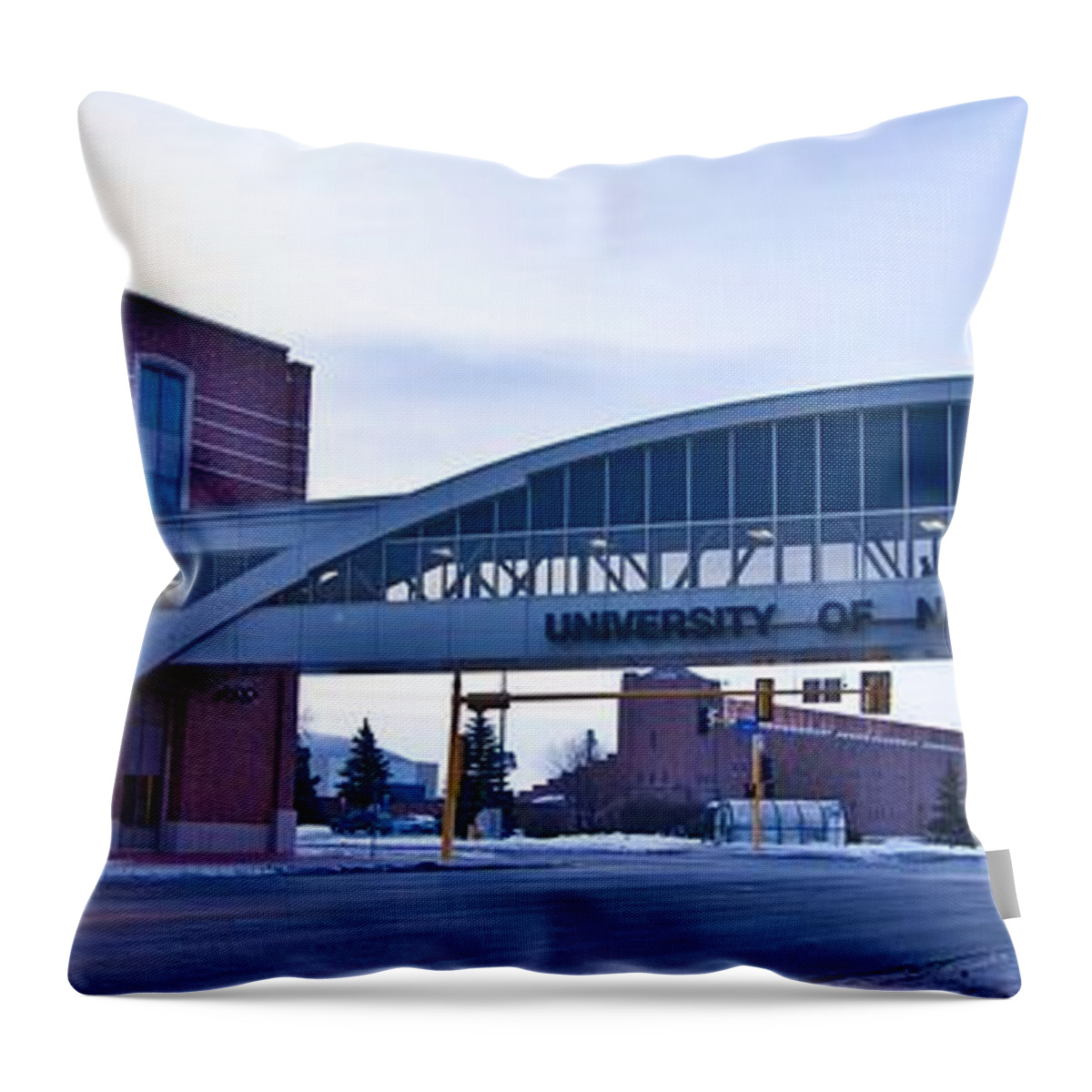 Und Throw Pillow featuring the photograph University of North Dakota Walk Way by Jana Rosenkranz