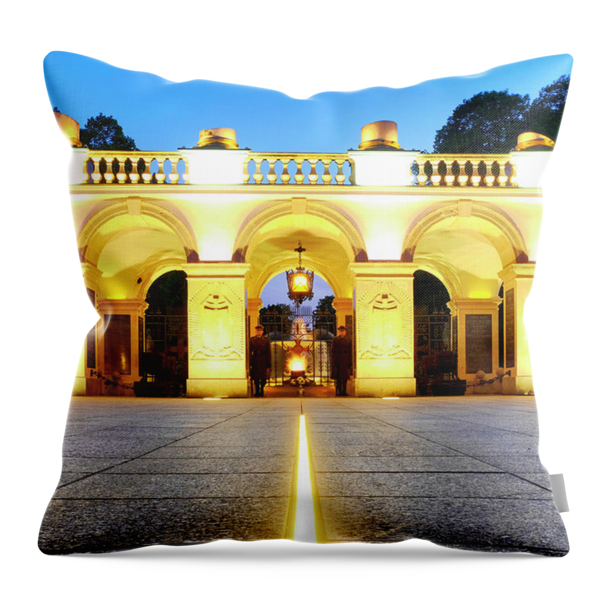 Warsaw Throw Pillow featuring the photograph Unknown Soldiers' Grave by Fabrizio Troiani