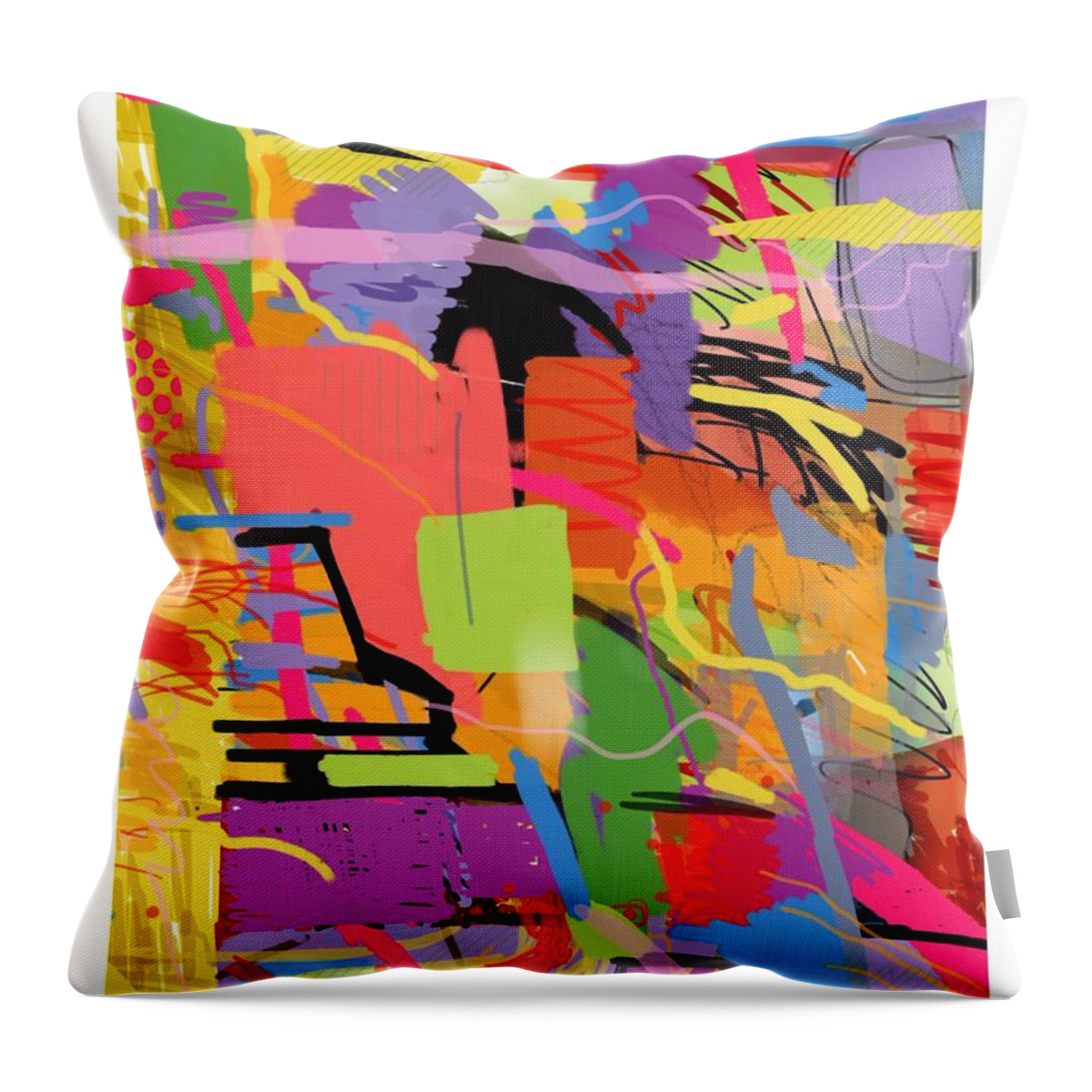 Color Throw Pillow featuring the digital art Untitled 101 by Joe Roache