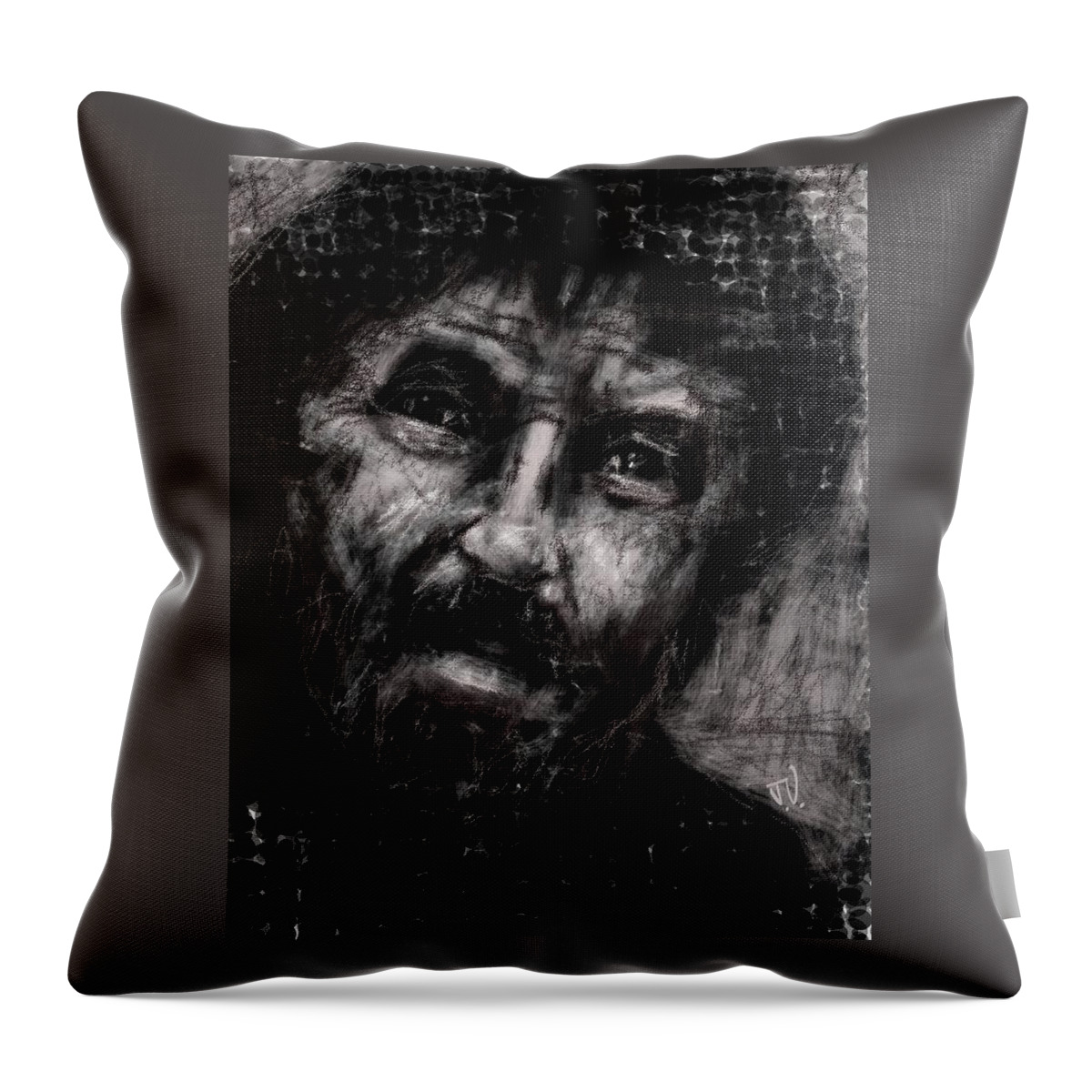 Face Throw Pillow featuring the digital art Untitled - 10Feb2017 by Jim Vance