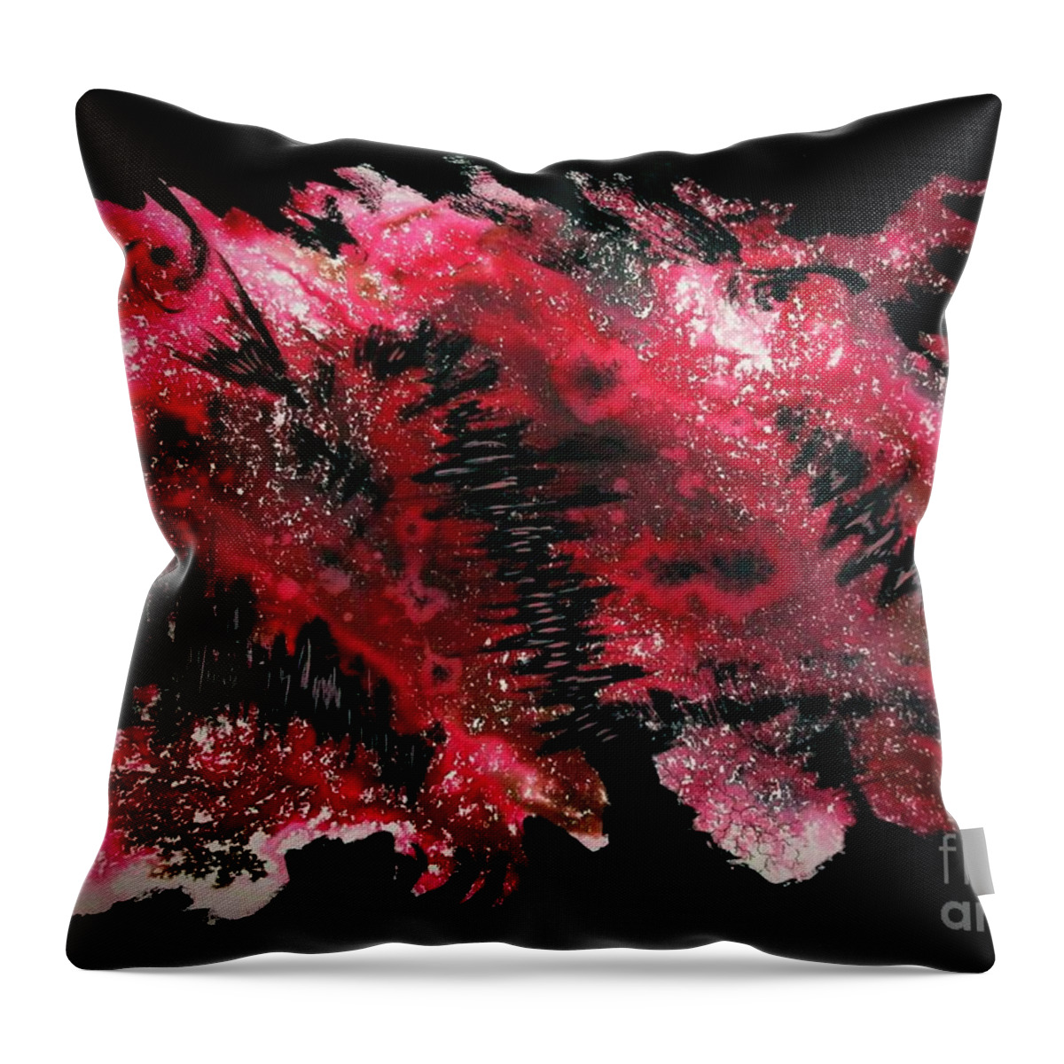 Art Throw Pillow featuring the mixed media Fish by Tamal Sen Sharma
