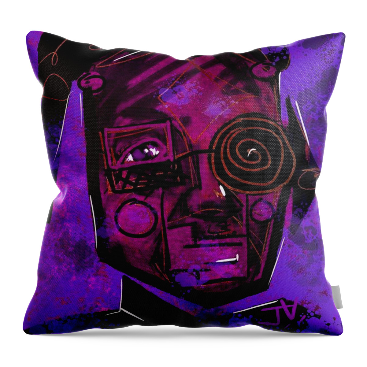 Abstract Throw Pillow featuring the painting Untitled 17Sept2015 by Jim Vance