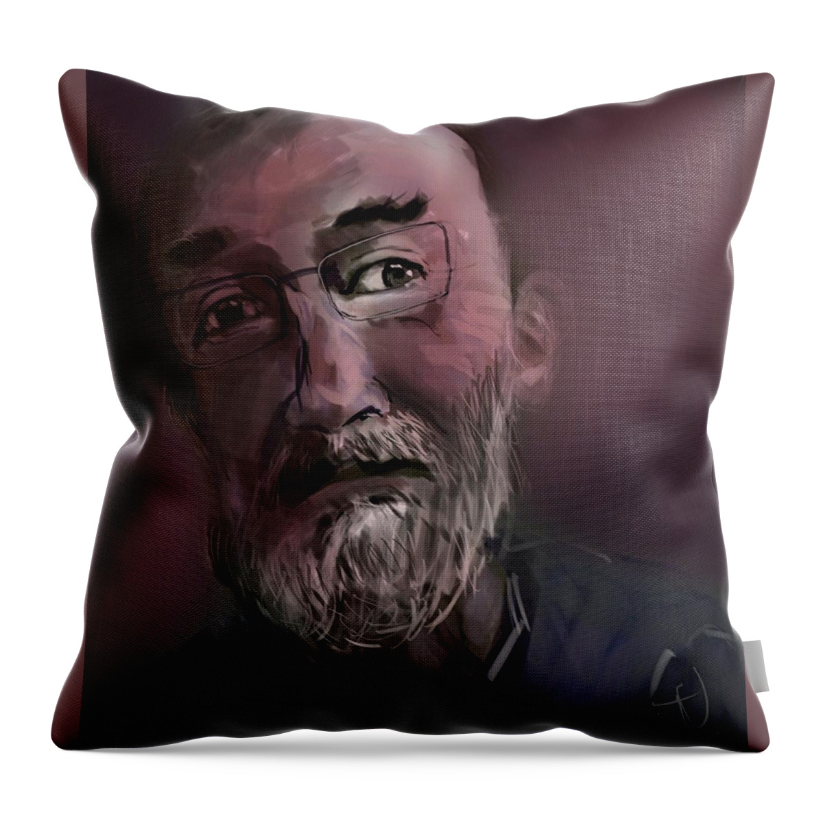 Portrait Throw Pillow featuring the painting Untitled - 26Nov2016 by Jim Vance