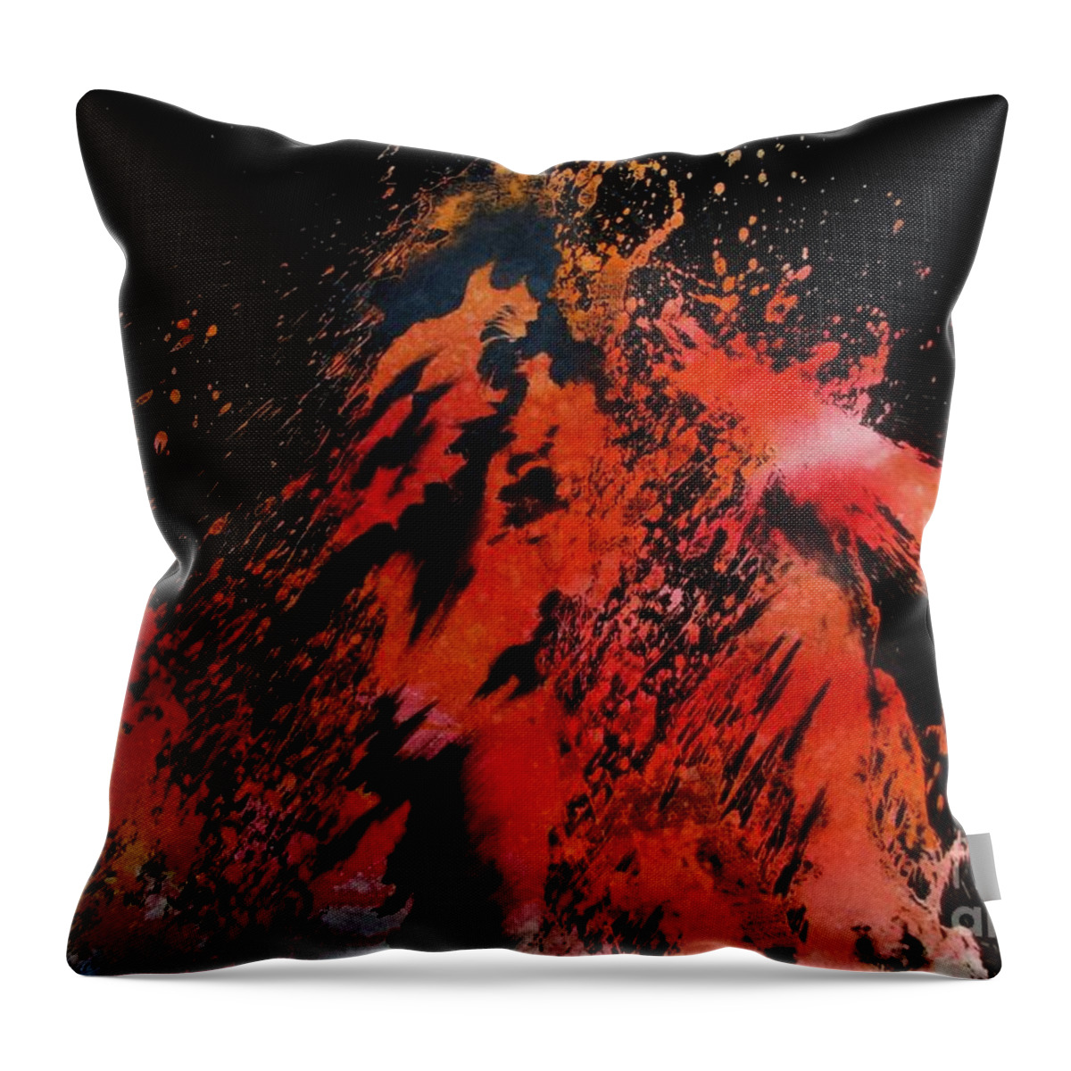 Art Throw Pillow featuring the mixed media Volcano by Tamal Sen Sharma