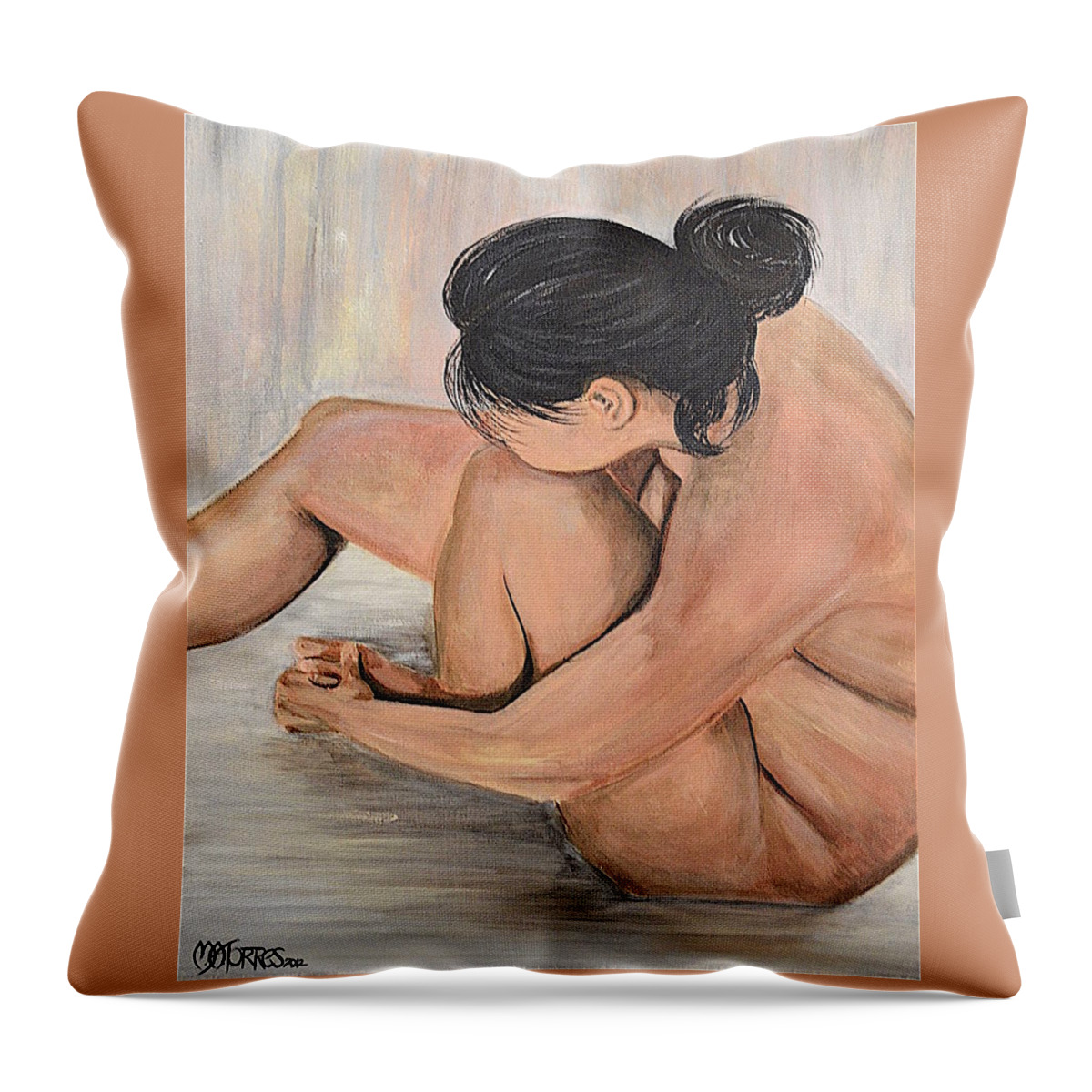 Female Throw Pillow featuring the painting Untitled by Melissa Torres