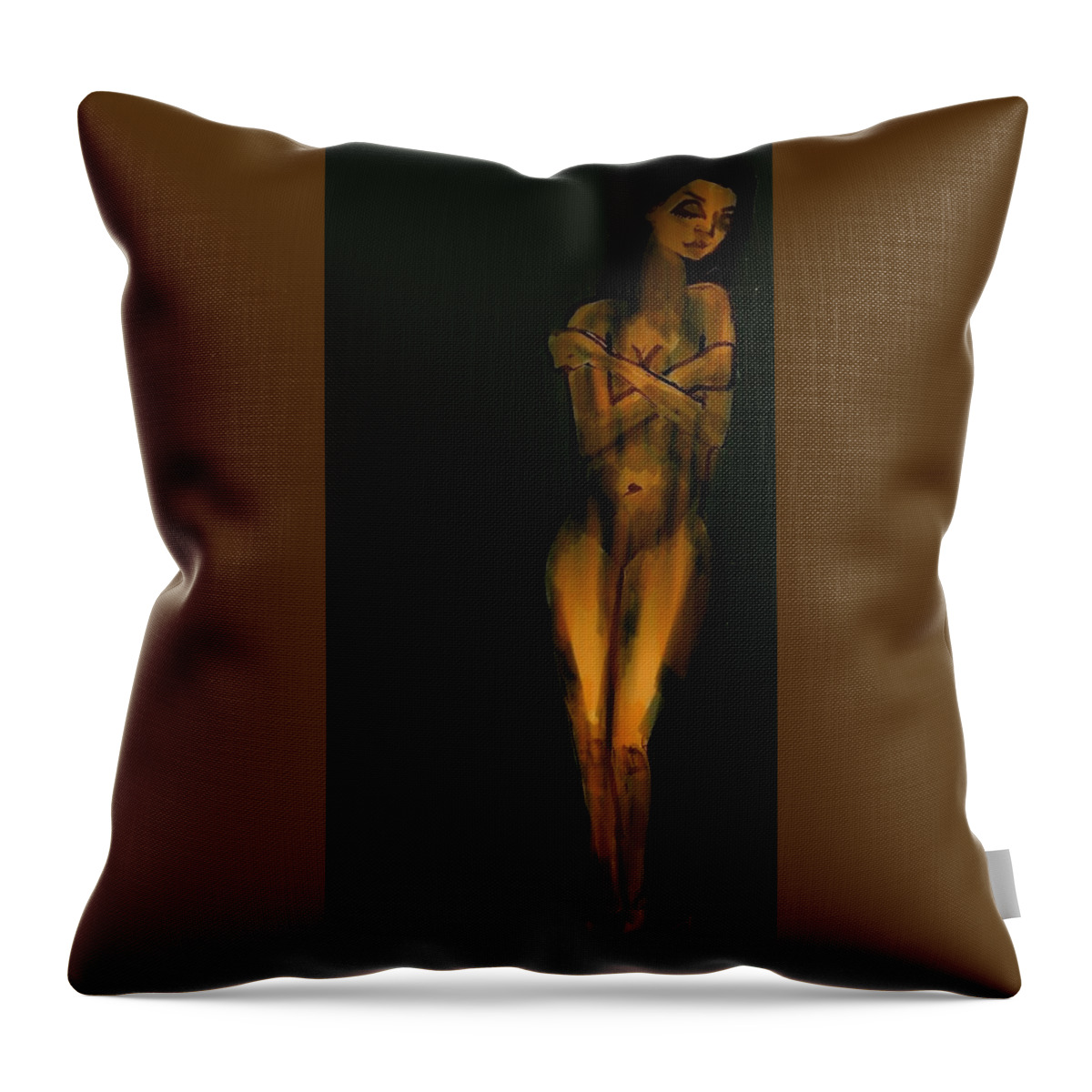 Nude Throw Pillow featuring the painting Untitled Nude 04Nov2015 by Jim Vance