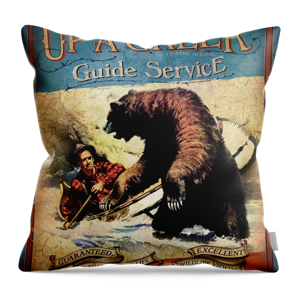 Jq Licensing Throw Pillow featuring the painting Up A Creek 2 by JQ Licensing