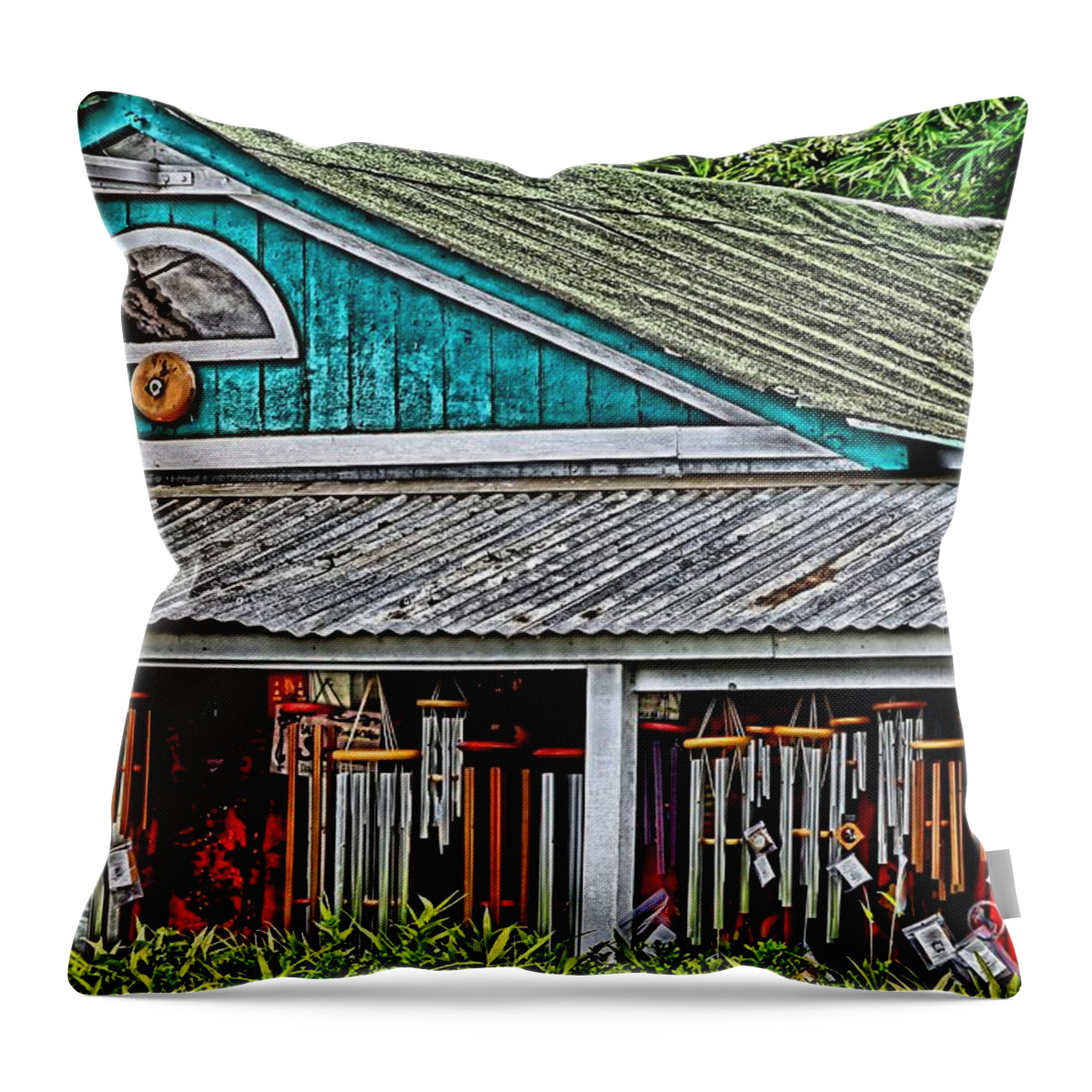 Maui Throw Pillow featuring the photograph Upcountry Chimes by DJ Florek