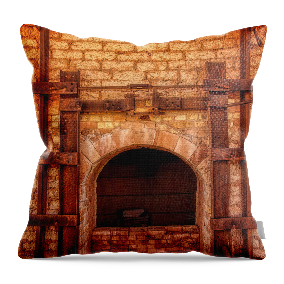 Pottery Throw Pillow featuring the photograph Updraft Kiln La Luz Pottery 3 by Diana Powell