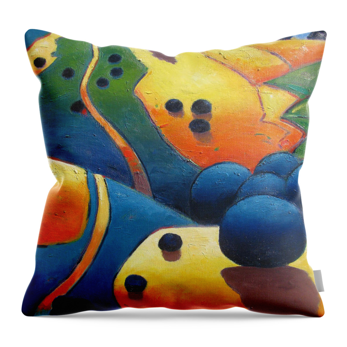 California Hills Throw Pillow featuring the painting Uphill Climb Revisited. by Gary Coleman