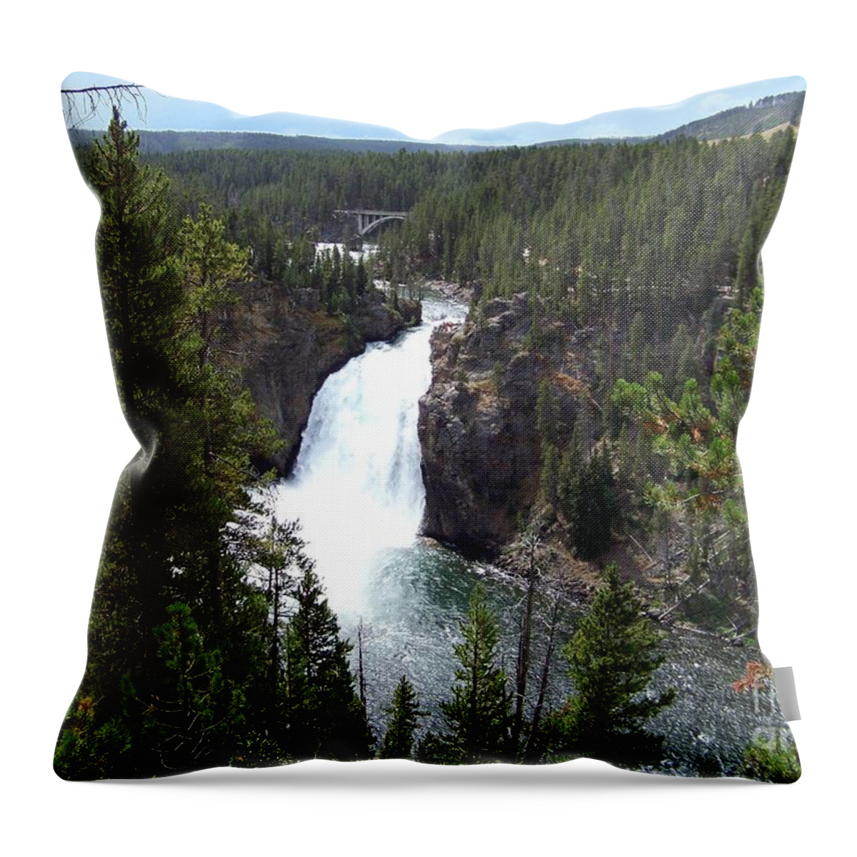 Waterfall Throw Pillow featuring the photograph Upper Falls by Charles Robinson