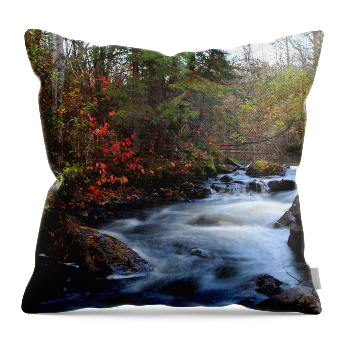 Waterfalls Throw Pillow featuring the photograph Upper Long Slide Falls by Brook Burling