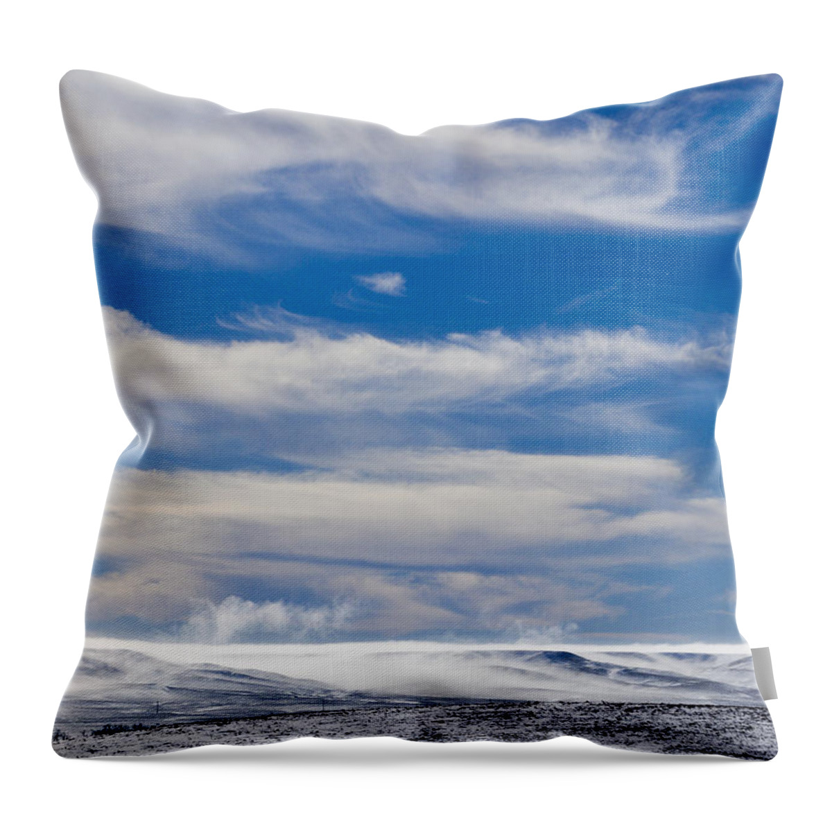 Snow Throw Pillow featuring the photograph Upwhirl by Kellie Prowse