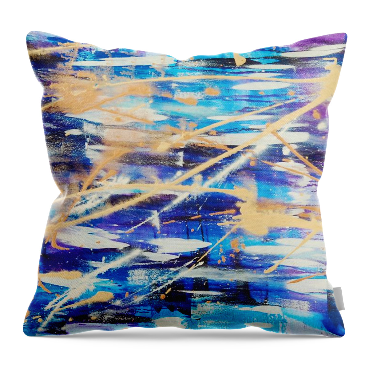 Abstract Throw Pillow featuring the painting Urban Footprint by Lauren Luna