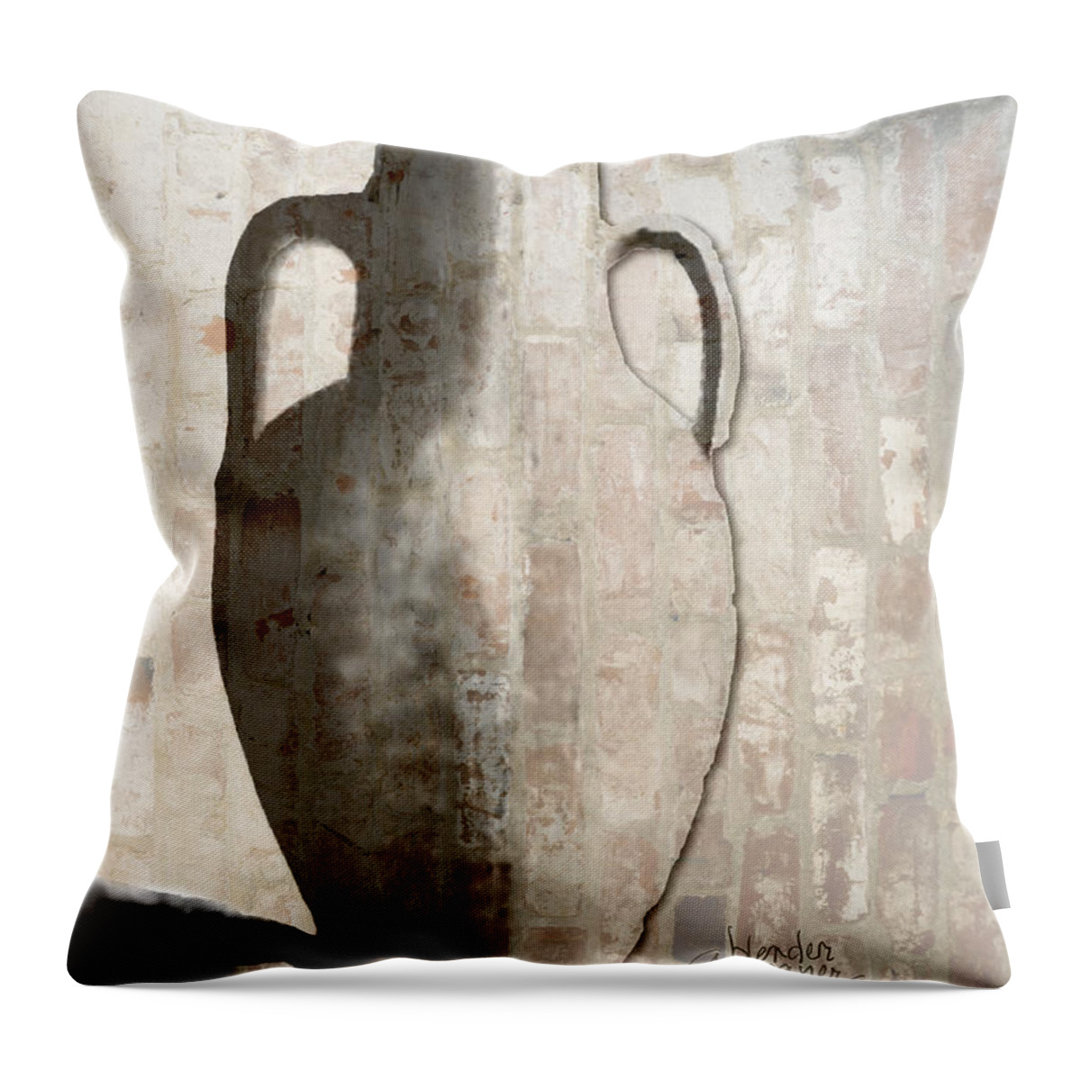 Urn Throw Pillow featuring the digital art Urn by Arline Wagner