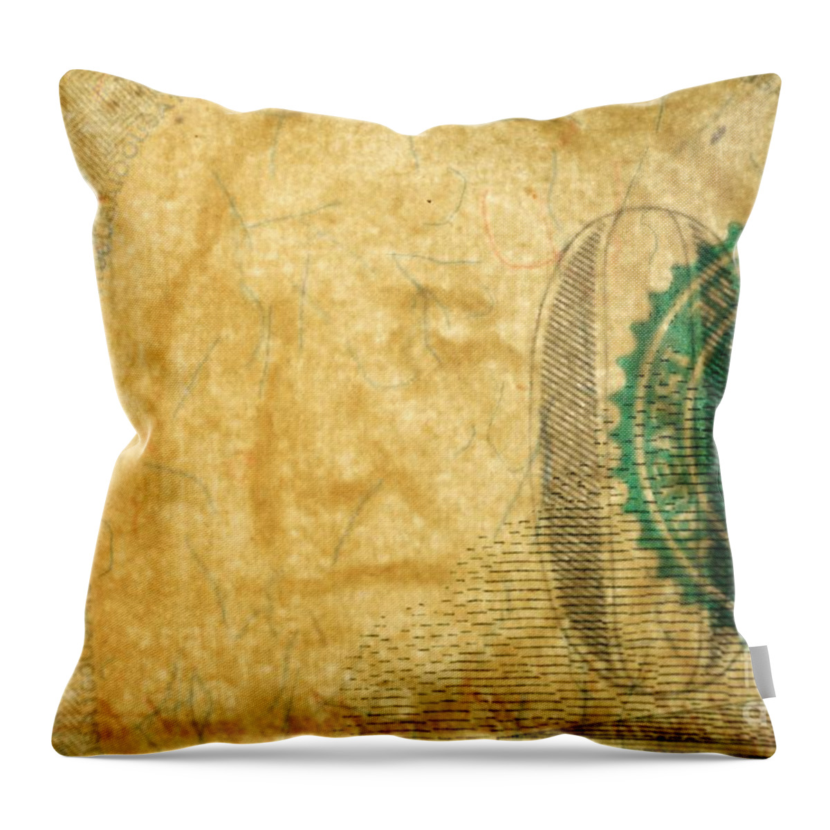 New Throw Pillow featuring the photograph Us 100 Dollar Bill Security Features, 4 by Ted Kinsman