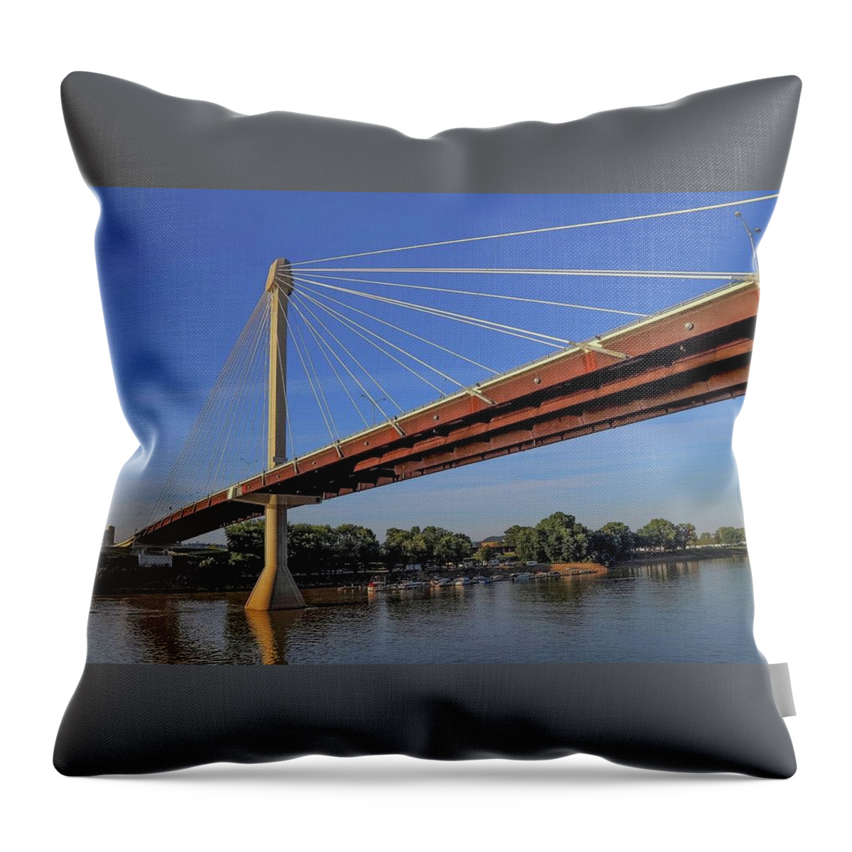 Portsmouth Throw Pillow featuring the photograph US Grant Bridge Close Up by Kevin Craft
