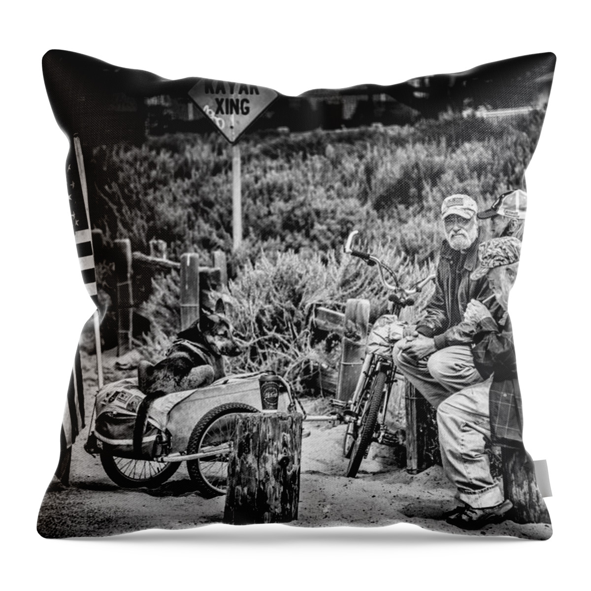 California Throw Pillow featuring the photograph U.S. Veterans today by Patrick Boening