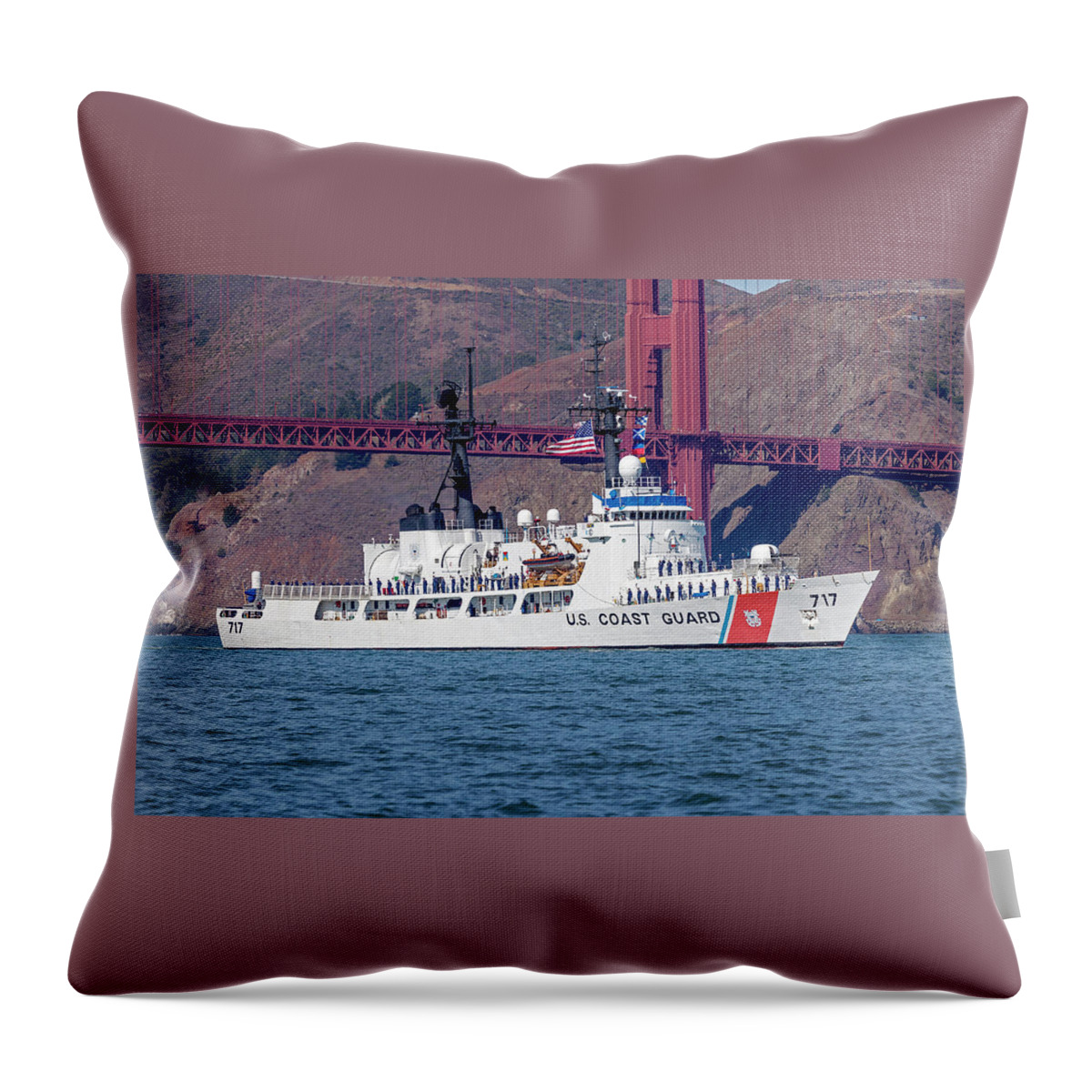 United States Coast Guard Throw Pillow featuring the photograph USCGC Mellon WHEC 717 by Rick Pisio