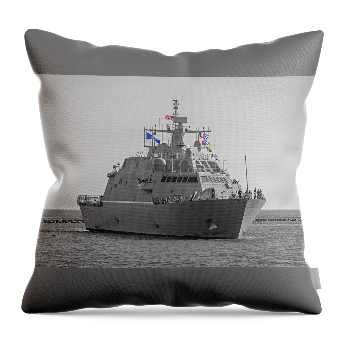 Uss Milwaukee 3 - United States Navy Throw Pillow featuring the photograph USS MIlwaukee 3 by Susan McMenamin