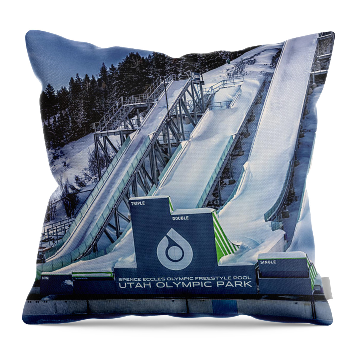 Utah Throw Pillow featuring the photograph Utah Olympic Park by David Millenheft